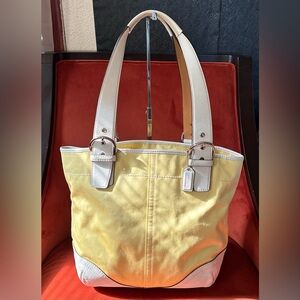 Coach Soho Hampton Canvas Leather Tote Handbag